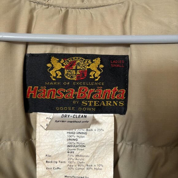 Vtg Small Hansa Branta Stearns Goose Down Parka - Faux Fur, Aztec Detail - Picture 3 of 9
